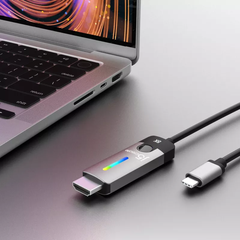 j5create JCC157-N USB-C uz HDMI 2.1 8K kabelis 1,79 m