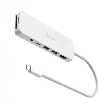 j5create JCD373EW - USB-C® vairāku pieslēgvietu centrmezgls ar strāvas padevi