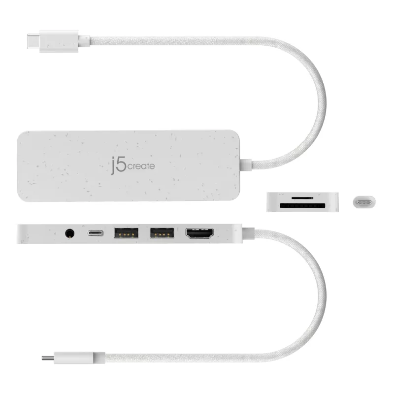 j5create JCD373EW - USB-C® vairāku pieslēgvietu centrmezgls ar strāvas padevi