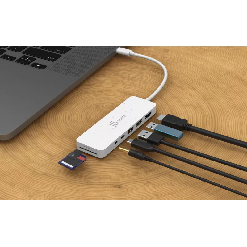 j5create JCD373EW - USB-C® vairāku pieslēgvietu centrmezgls ar strāvas padevi