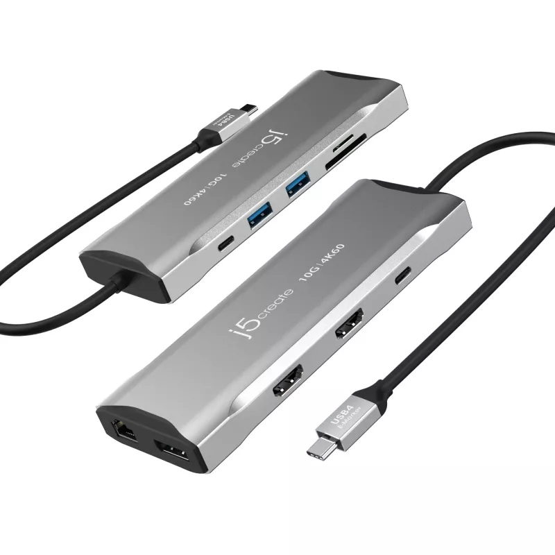 j5create JCD397-N 4K60 Elite USB-C daudzmonitoru mini dokstacija, vadu, USB 3.2 Gen 1