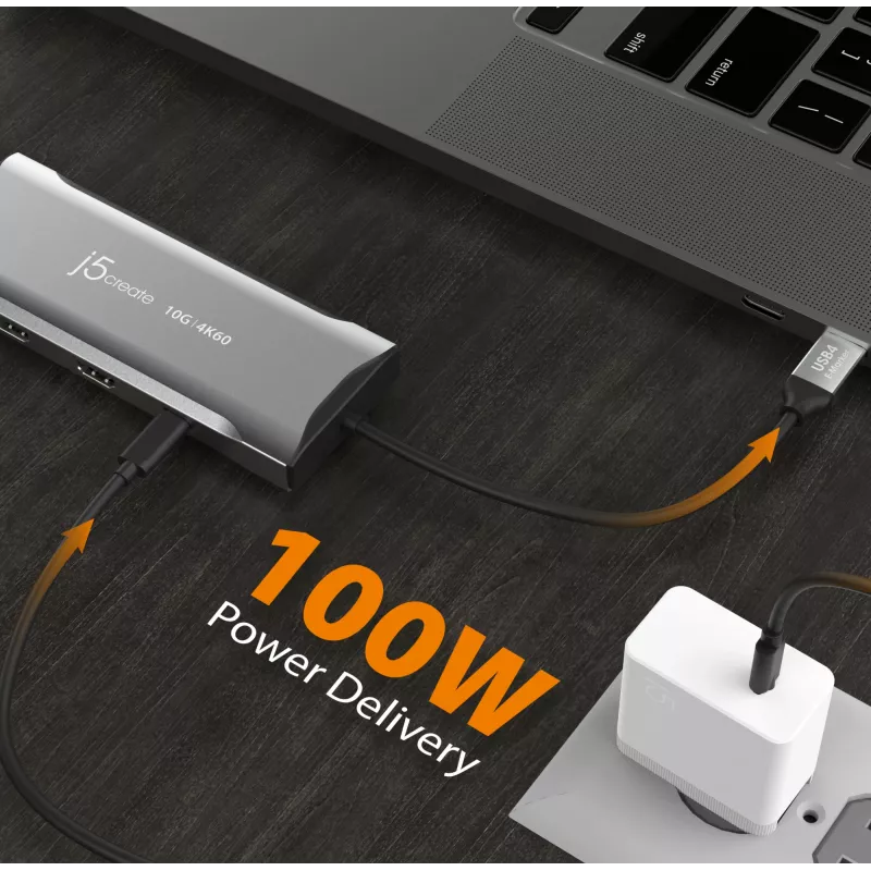 j5create JCD397-N 4K60 Elite USB-C daudzmonitoru mini dokstacija, vadu, USB 3.2 Gen 1