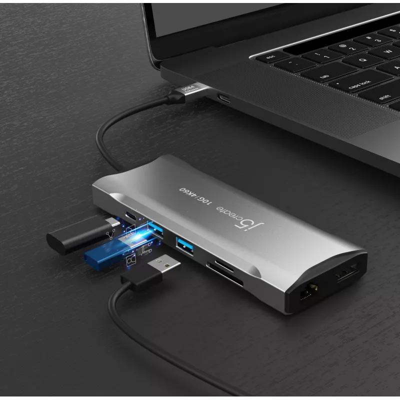 j5create JCD397-N 4K60 Elite USB-C daudzmonitoru mini dokstacija, vadu, USB 3.2 Gen 1