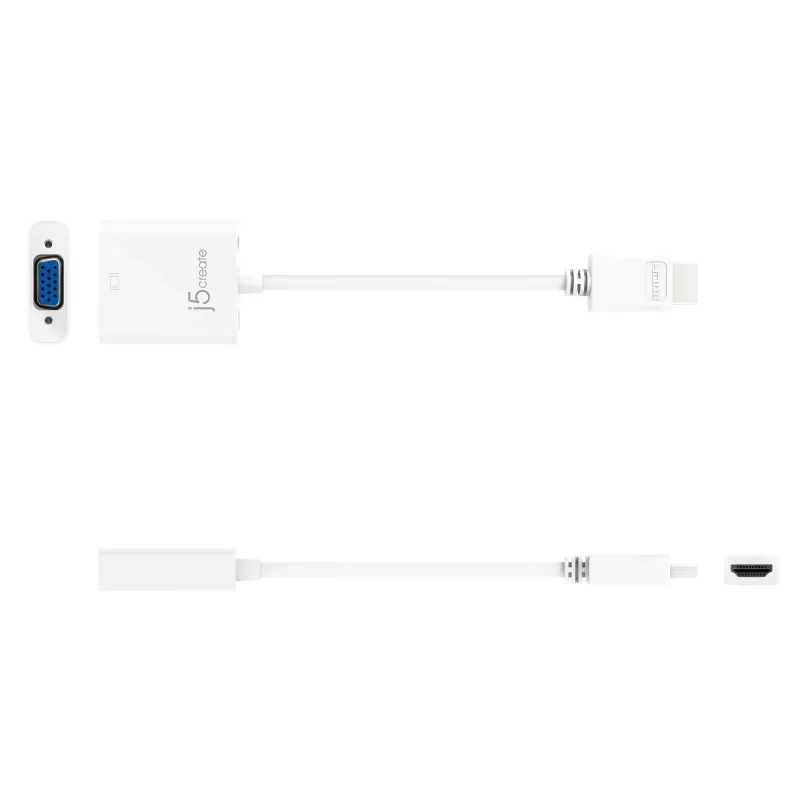 j5create JDA213 HDMI uz VGA pārveidotājs Balts 0,1 m 1920x1080P