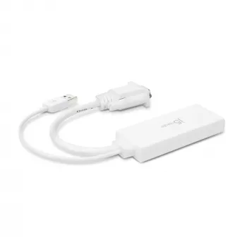 j5create JDA214 VGA – HDMI video audio adapteris, balts, 0,176 m