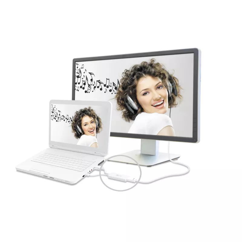 j5create JDA214 VGA – HDMI video audio adapteris, balts, 0,176 m