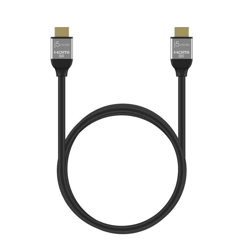 j5create JDC53 īpaši ātrgaitas 8K UHD HDMI™ kabelis, melns un pelēks, 2 m
