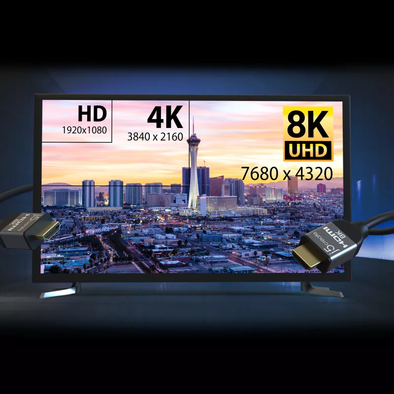 j5create JDC53 īpaši ātrgaitas 8K UHD HDMI™ kabelis, melns un pelēks, 2 m