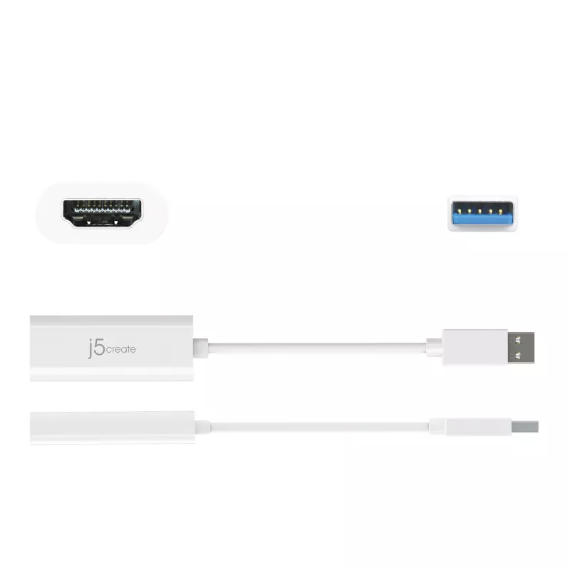j5create JUA254 USB 3.0 HDMI Multi-Monitor Adapter, 3.2 Gen 1 (3.1 Gen 1), USB Type-A, HDMI izeja, 2048 x 1152 pikseļi