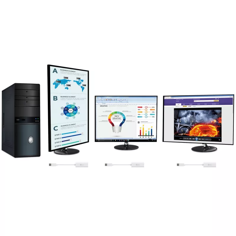 j5create JUA254 USB 3.0 HDMI Multi-Monitor Adapter, 3.2 Gen 1 (3.1 Gen 1), USB Type-A, HDMI izeja, 2048 x 1152 pikseļi