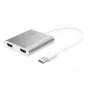 j5create JUA365 USB™ 3.0 uz diviem HDMI vairāku monitoru adapteris, sudraba