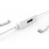 j5create JUCP14 USB-C™ 2.0 uz USB-C™ kabelis ar OLED dinamisko jaudas mērītāju, balts, 1,2 m