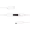 j5create JUCP14 USB-C™ 2.0 uz USB-C™ kabelis ar OLED dinamisko jaudas mērītāju, balts, 1,2 m