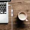 j5create JUCP14 USB-C™ 2.0 uz USB-C™ kabelis ar OLED dinamisko jaudas mērītāju, balts, 1,2 m