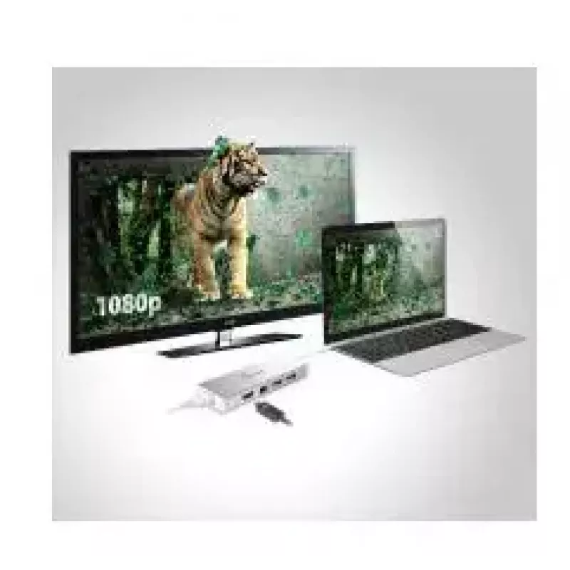 j5create JUD380 USB™ 3.0 Mini dokstacija, 1x HDMI ports un 3x USB porti, sudraba