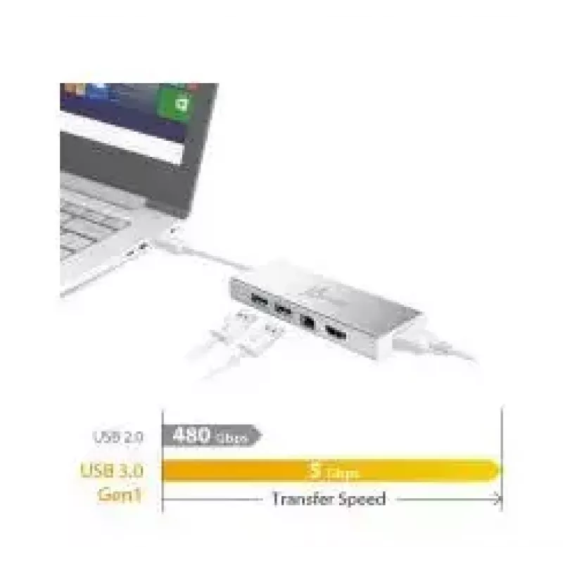 j5create JUD380 USB™ 3.0 Mini dokstacija, 1x HDMI ports un 3x USB porti, sudraba