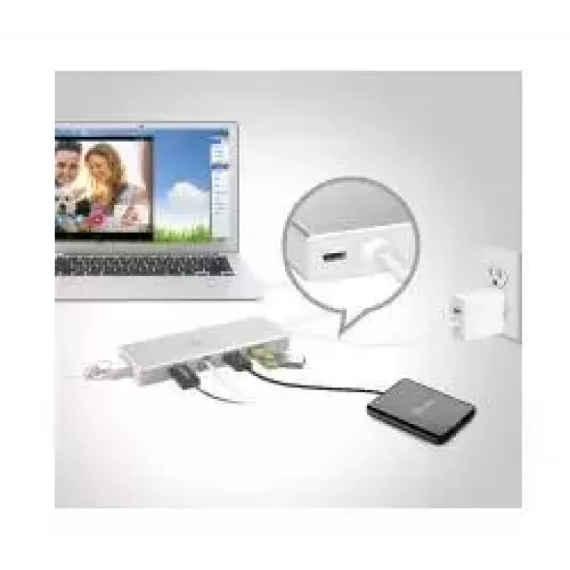 j5create JUD380 USB™ 3.0 Mini dokstacija, 1x HDMI ports un 3x USB porti, sudraba