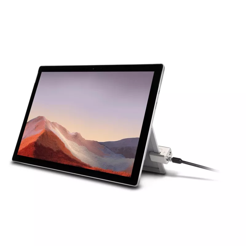 Kensington bloķējams kabeļa slēdzene Surface Pro un Surface Go, 1,8 m, Kensington, Atslēga, Oglekļa tērauds, Melna, Sudraba