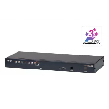 ATEN 8 portu CAT5e/6 KVM over IP slēdzis, 1920 x 1200 pikseļi, Ethernet LAN, WUXGA, 8,7 W, melns