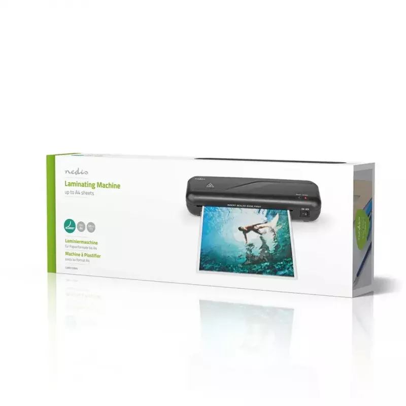 Laminators Nedis LAMI112BK4 karstais laminators, 230 mm/min, melns