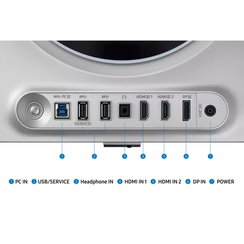 27 collu OLED monitors Samsung G60SD LS27DG602SUXEN — 2560x1440 QHD, 0,03 ms, 178° skata leņķis, USB 3.2 centrmezgls, VESA, sudraba
