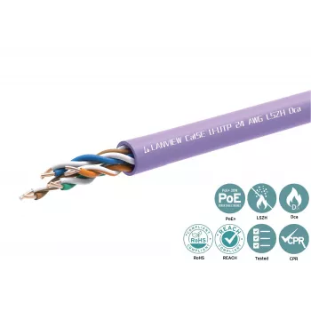 Tīkla kabelis Lanview LVN122152 RJ45 Cat5e 305 m purpursarkans