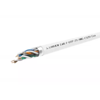 Cat6 F-UTP tīkla kabelis 4x2xAWG23 LSZH balts 500m,
