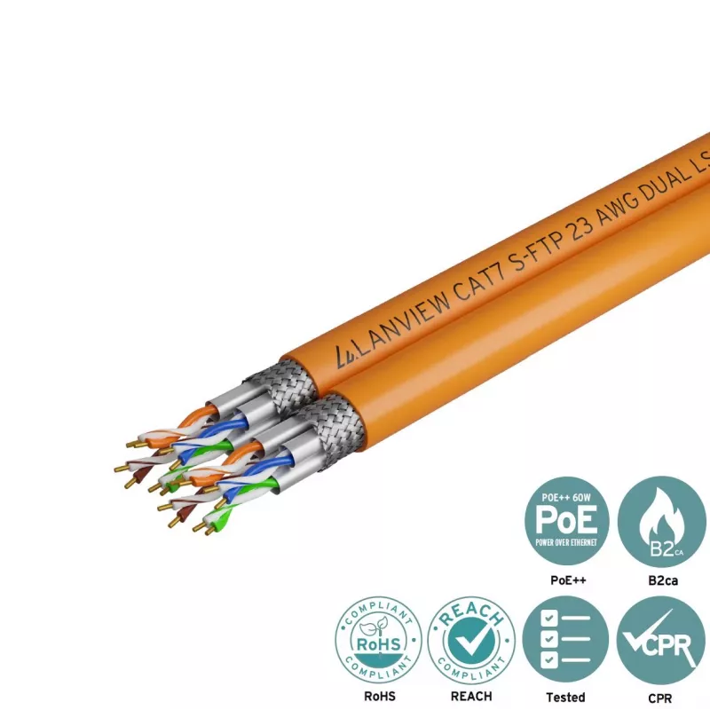 Lanview LVN122510 tīkla kabelis Oranžs 500 m Cat7 S/FTP (S-STP)