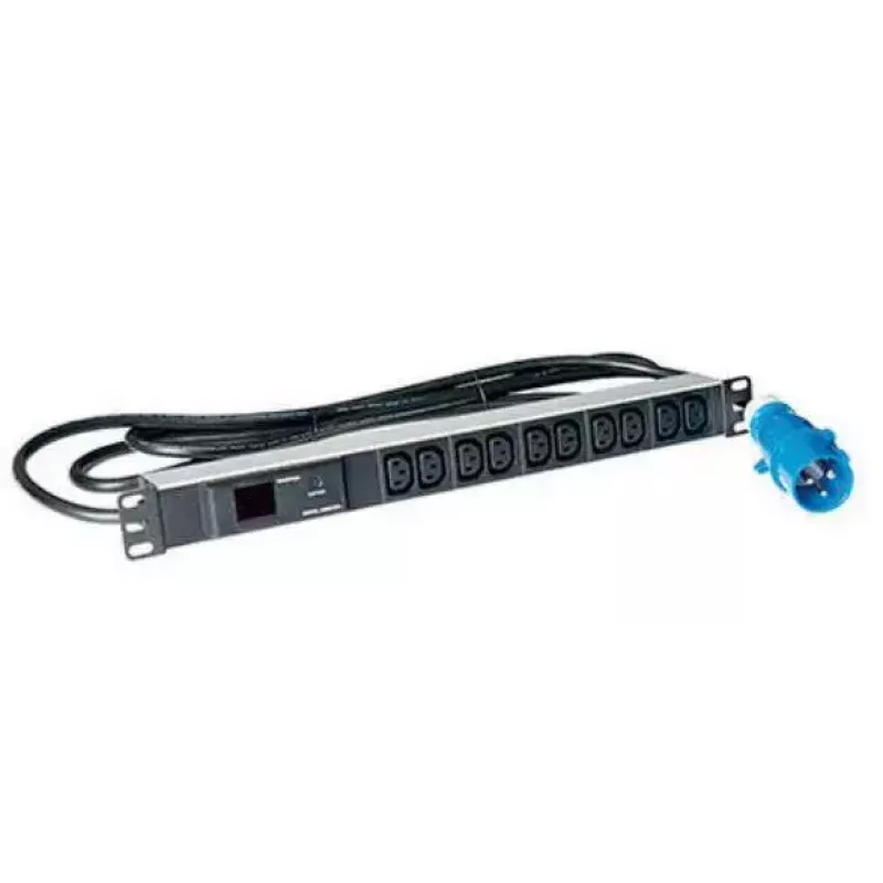 Lanview LVR261877 strāvas sadales bloks (PDU) 10 AC kontaktligzdas 1U Melns