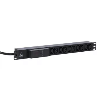 Lanview LVR261877 strāvas sadales bloks (PDU) 10 AC kontaktligzdas 1U Melns