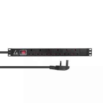 Lanview LVR-3MUK-SW-UK6 strāvas sadales bloks (PDU) 6 maiņstrāvas kontaktligzdas 1.4U melns