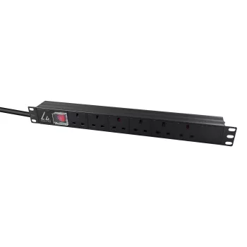 Lanview LVR-3MUK-SW-UK6 strāvas sadales bloks (PDU) 6 maiņstrāvas kontaktligzdas 1.4U melns