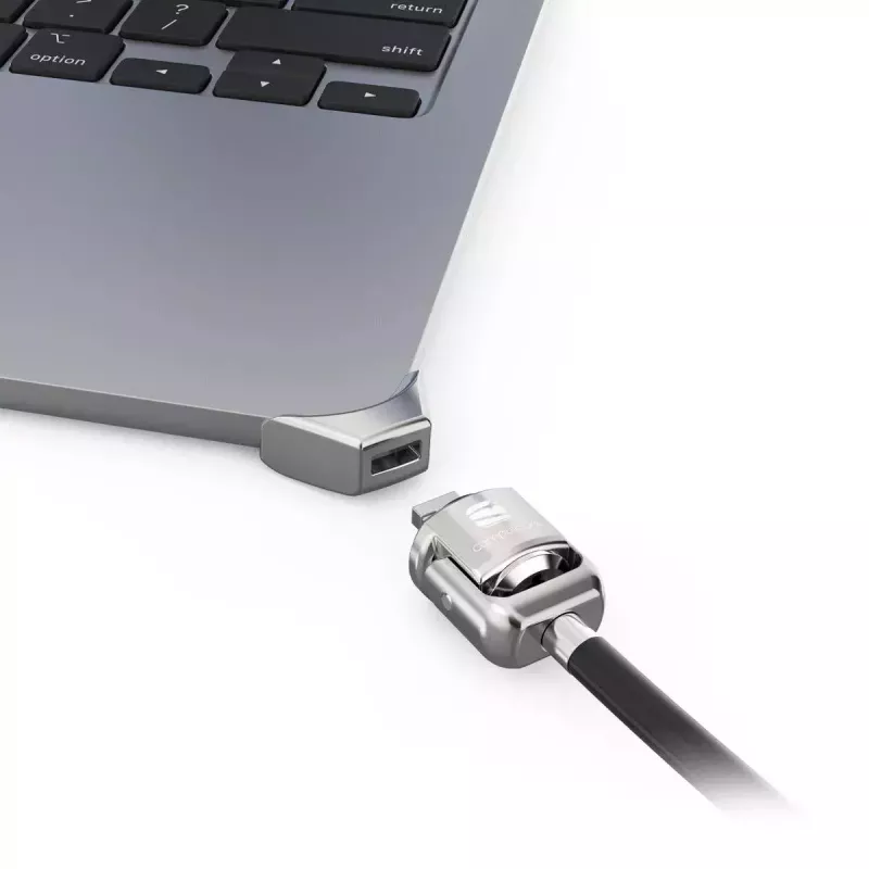 Compulocks Ledge MacBook Air 13 inch M2 un M3 ar atslēdzošu slēdzeni, sudraba
