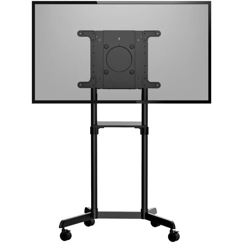 StarTech.com Mobilais televizora ratiņi – Pārnēsājams ritošs TV statīvs 37-70 collu VESA displejiem (154 mārciņas/70 kg) – TV statīvs ar plauktu un glabāšanas nodalījumu – Pagriežams/sasverams displejs – Universāls TV stiprinājums uz riteņiem
