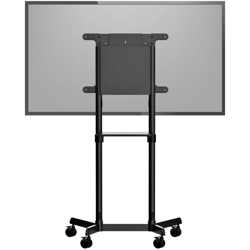 StarTech.com Mobilais televizora ratiņi – Pārnēsājams ritošs TV statīvs 37-70 collu VESA displejiem (154 mārciņas/70 kg) – TV statīvs ar plauktu un glabāšanas nodalījumu – Pagriežams/sasverams displejs – Universāls TV stiprinājums uz riteņiem