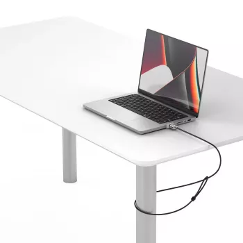 Compulocks Ledge Lock Adapter MacBook Pro 14 collu M1 M2 M3 ar atslēgas kabeļa slēdzeni, sudraba krāsā