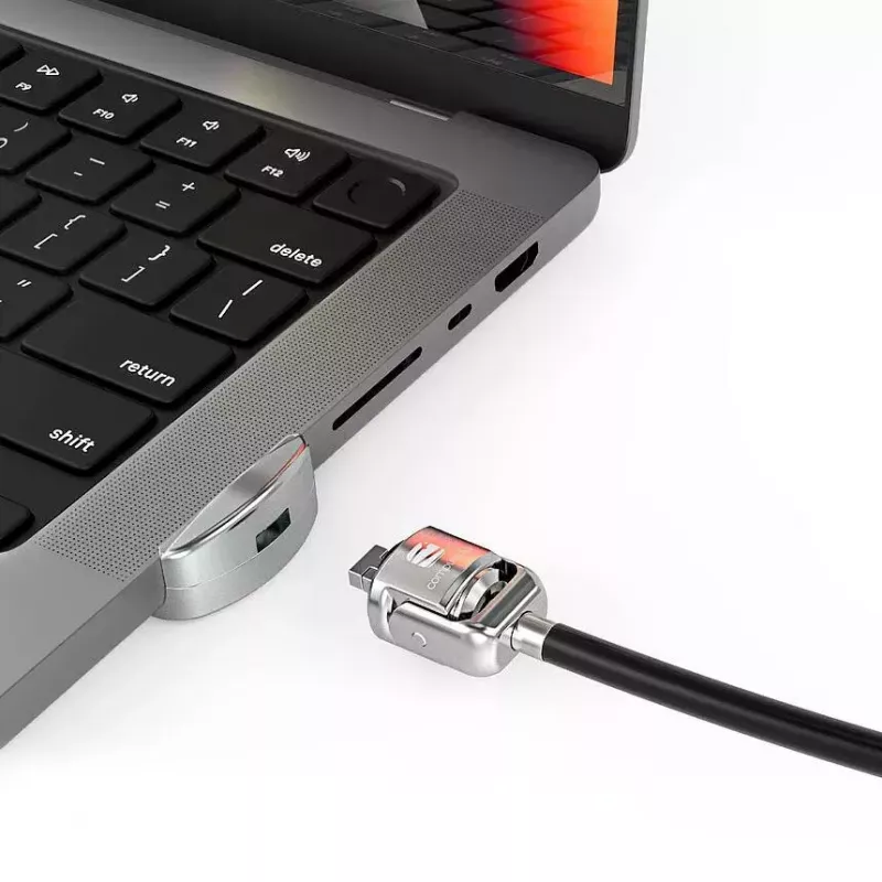Compulocks Ledge Lock Adapter MacBook Pro 14 collu M1 M2 M3 ar atslēgas kabeļa slēdzeni, sudraba krāsā