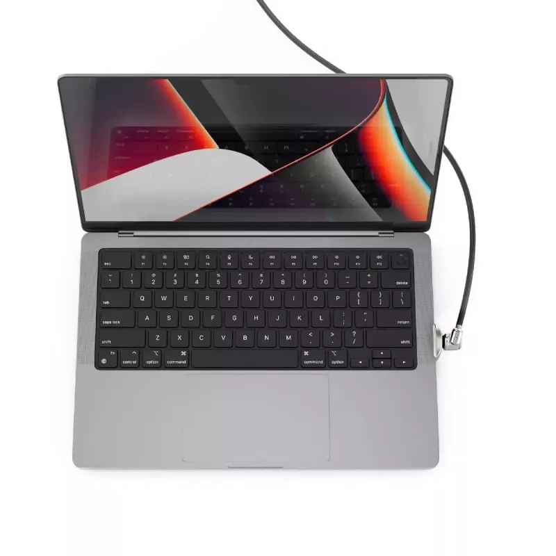Compulocks Ledge Lock Adapter MacBook Pro 14 collu M1 M2 M3 ar atslēgas kabeļa slēdzeni, sudraba krāsā