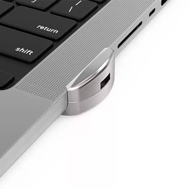 Compulocks Ledge Lock Adapter MacBook Pro 14 collu M1 M2 M3 ar atslēgas kabeļa slēdzeni, sudraba krāsā