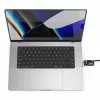 Compulocks Ledge Lock Adapter MacBook Pro 16 collu M1 M2 M3 kombinētās slēdzenes kabelis Sudrabs