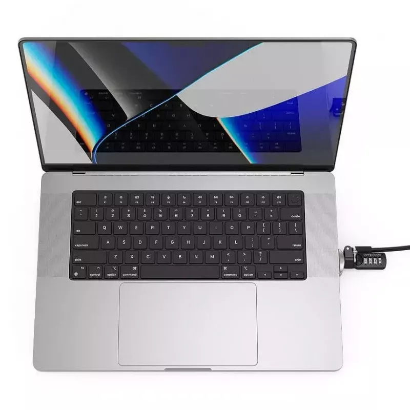 Compulocks Ledge Lock Adapter MacBook Pro 16 collu M1 M2 M3 kombinētās slēdzenes kabelis Sudrabs