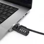 Compulocks Ledge Lock Adapter MacBook Pro 16 collu M1 M2 M3 kombinētās slēdzenes kabelis Sudrabs