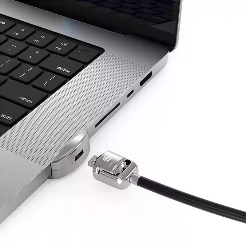 Compulocks Ledge Lock Adapter MacBook Pro 16 collu M1 M2 M3 ar atslēgas kabeļa slēdzeni, sudraba