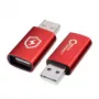 Microconnect MC-AAADAP-SC savienotāju adapteris USB A sarkans