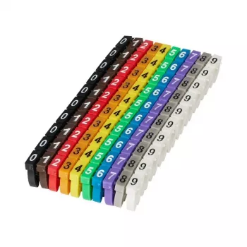 Microconnect MC-CABLEMARKER kabeļu marķieri Melna, Zila, Brūna, Zaļa, Pelēka, Oranža, Sarkana, Violeta, Balta, Dzeltena 100 gab.