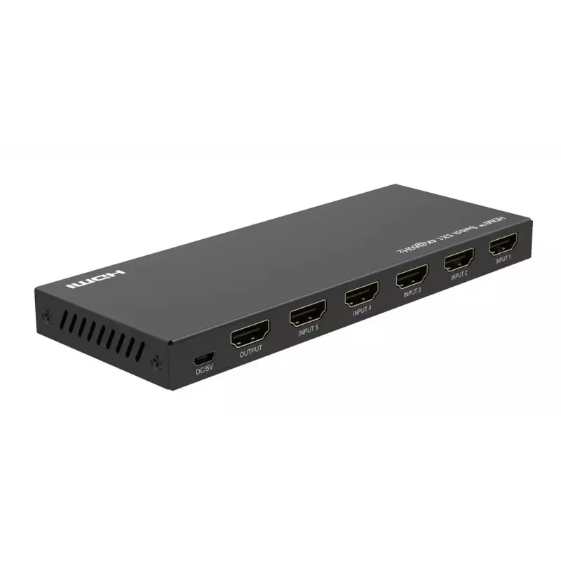 Video slēdzis MicroConnect MC-HDMISWITCH0501-4K 4K 60Hz Metāls Melns