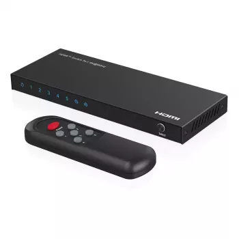 Video slēdzis MicroConnect MC-HDMISWITCH0501-4K 4K 60Hz Metāls Melns
