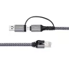 Microconnect CAT6 RJ45 FTP uz USB A-C adaptera kabelis, 3 metru tīkla adapteris