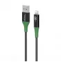 Microconnect MC-SMART USB A-L-2 zibens kabelis 2 m melns, zaļš