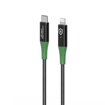 Microconnect MC-SMART USB C-L-1 Lightning kabelis 1 m Melns, Zaļš